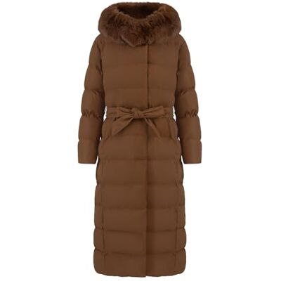 Apart Damen-Winterjacke, warm gepolsterter langer Mantel, abnehmbare Kunstpelzkapuze, Taillengürteldesign, Reißverschlusstaschen, warmer Steppmantel, perfekt für Kälteschutz und Alltag Apart Damen-Winterjacke, warm gepolsterter langer Mantel, abnehmbare Kunstpelzkapuze, Taillengürteldesign, Reißverschlusstaschen, warmer Steppmantel, perfekt für Kälteschutz und Alltag