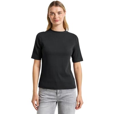Street One Damen T-Shirt mit Rippstruktur Street One Damen T-Shirt mit Rippstruktur