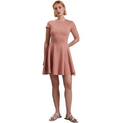 Ted Baker CLODAA-bestickter Ponte-Mini-Skater, Altrosa, L Ted Baker CLODAA-bestickter Ponte-Mini-Skater, Altrosa, L