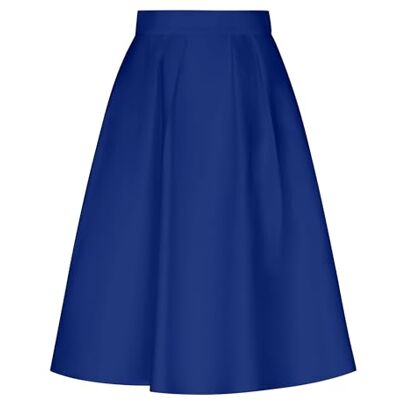 Apart Damen Satin A-Linien-Rock, fließender Midirock mit hoher Taille, eleganter Faltenrock mit Taschen, formelles Party-Outfit, Rock für Hochzeitsgäste, Cocktail- und Abendmode Apart Damen Satin A-Linien-Rock, fließender Midirock mit hoher Taille, eleganter Faltenrock mit Taschen, formelles Party-Outfit, Rock für Hochzeitsgäste, Cocktail- und Abendmode