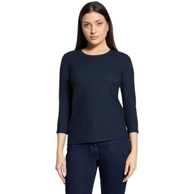 Betty Barclay Damen Strukturshirt mit Rundhalsausschnitt 42, dunkelblau Betty Barclay Damen Strukturshirt mit Rundhalsausschnitt 42, dunkelblau