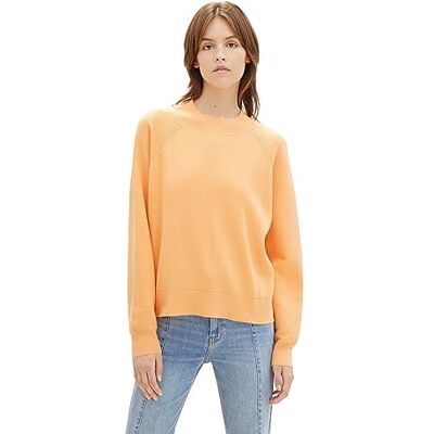 TOM TAILOR Denim Damen Basic Sweathsirt mit Raffarm TOM TAILOR Denim Damen Basic Sweathsirt mit Raffarm