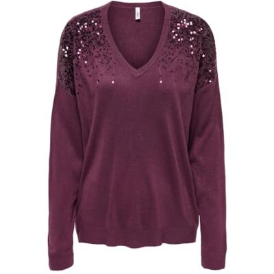 ONLY Onlstarry Ls Sequin Boxy V-Neck KNT ONLY Onlstarry Ls Sequin Boxy V-Neck KNT