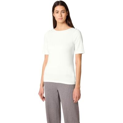 Street One Kurzarm Shirt mit Knopfdetail Off White 38 Street One Kurzarm Shirt mit Knopfdetail Off White 38