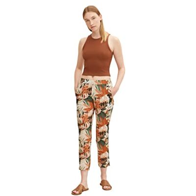 TOM TAILOR Damen 1031276 Chino Stoffhose, 29549 Colorful Summerly Design, 38W / 28L EU TOM TAILOR Damen 1031276 Chino Stoffhose, 29549 Colorful Summerly Design, 38W / 28L EU