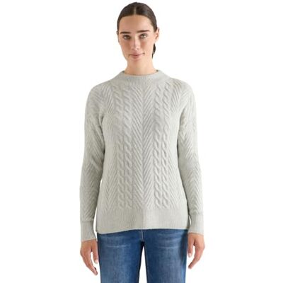 Cecil Pullover mit Zopfmuster Metal Grey Melange XXL Cecil Pullover mit Zopfmuster Metal Grey Melange XXL