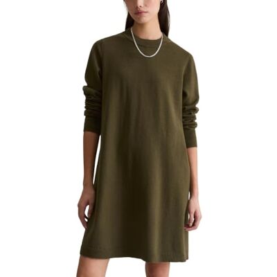 Marc O' Polo Marc OߴPolo Denim Damen Strickkleid mit Rundhalsausschnitt Knielang, Grün (Dark Green Melange 02), XXS Marc O' Polo Marc OߴPolo Denim Damen Strickkleid mit Rundhalsausschnitt Knielang, Grün (Dark Green Melange 02), XXS