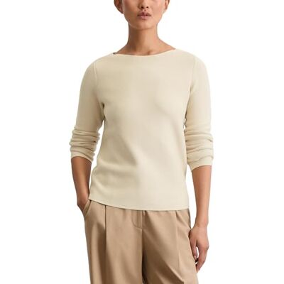 Marc O' Polo Marc OߴPolo Damen Strickpullover aus Bio-Baumwolle Slim Fit, Beige (Light Oat), XS Marc O' Polo Marc OߴPolo Damen Strickpullover aus Bio-Baumwolle Slim Fit, Beige (Light Oat), XS