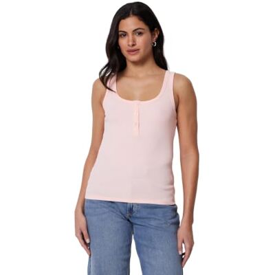 Amazon Damen Geripptes Ripp-Tanktop Henley aus Baumwolle, Hellrosa, XS Amazon Damen Geripptes Ripp-Tanktop Henley aus Baumwolle, Hellrosa, XS
