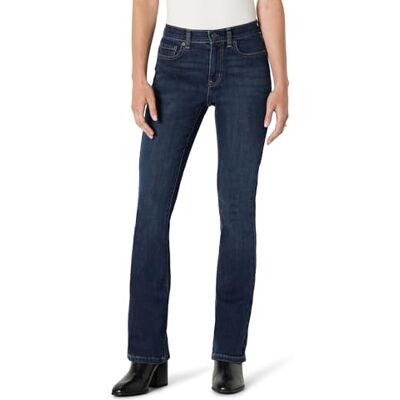 Amazon Damen High Stretch Slim Fit Mid-Rise Bootcut Jeans Dunkle Midnight Wash, 36 Amazon Damen High Stretch Slim Fit Mid-Rise Bootcut Jeans Dunkle Midnight Wash, 36