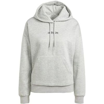 Adidas Women's Essentials LINEAR Fleece Hoodie, medium Grey Heather/Black, L Adidas Women's Essentials LINEAR Fleece Hoodie, medium Grey Heather/Black, L