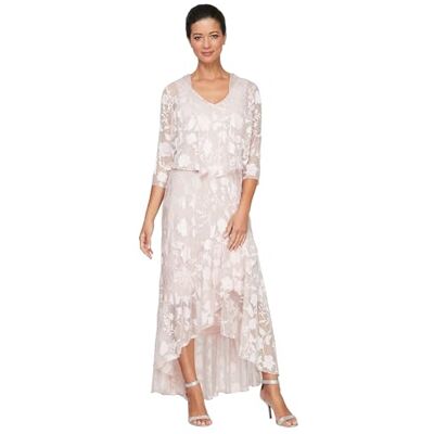 Alex Evenings Damenkleid ärmellos, Bedruckt, Chiffon, mittellang, mit Jacke, Muschelrosa, Größe 40, Rosa Shell Pink, 42 Alex Evenings Damenkleid ärmellos, Bedruckt, Chiffon, mittellang, mit Jacke, Muschelrosa, Größe 40, Rosa Shell Pink, 42