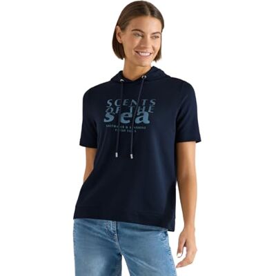Cecil Hoodie Shirt mit Wording universal Blue XL Cecil Hoodie Shirt mit Wording universal Blue XL