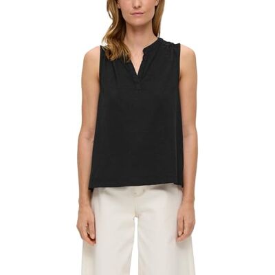 S. Oliver Ärmelloses Shirt mit Tunika-Ausschnitt und Garment Dye S. Oliver Ärmelloses Shirt mit Tunika-Ausschnitt und Garment Dye