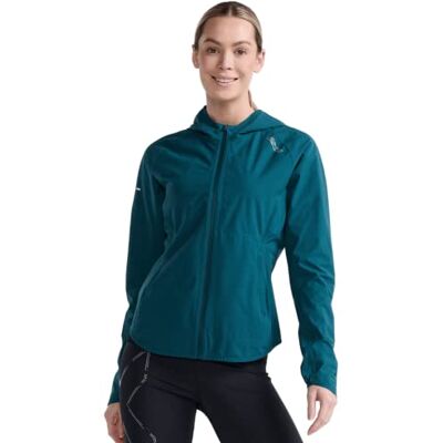 2XU Damen Light Speed Wp Jacket Jacke, Deep Jade/Silver Reflective, XS 2XU Damen Light Speed Wp Jacket Jacke, Deep Jade/Silver Reflective, XS