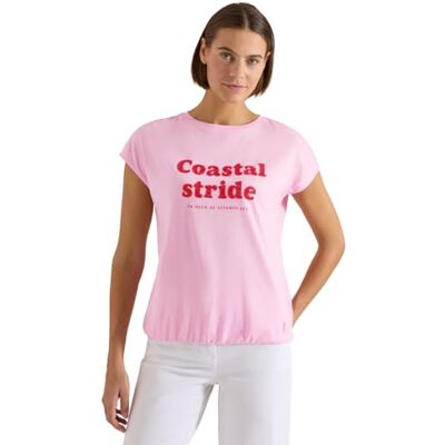 Cecil T-Shirt mit Boatneck und Wording Print Light Blush Rose M Cecil T-Shirt mit Boatneck und Wording Print Light Blush Rose M