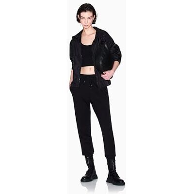 Armani Exchange Damen Icon Project, Besticktes tonales Logo Weste, Schwarz, XL Armani Exchange Damen Icon Project, Besticktes tonales Logo Weste, Schwarz, XL