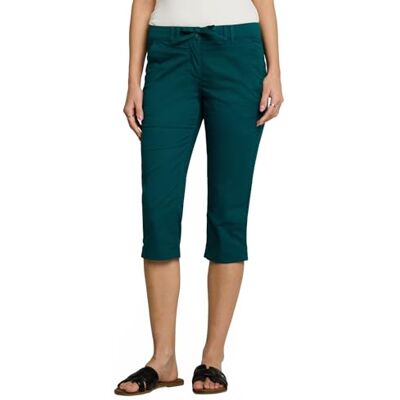 TOM TAILOR Damen Tapered Relaxed Capri Hose mit Kordelzug 1049978 TOM TAILOR Damen Tapered Relaxed Capri Hose mit Kordelzug 1049978