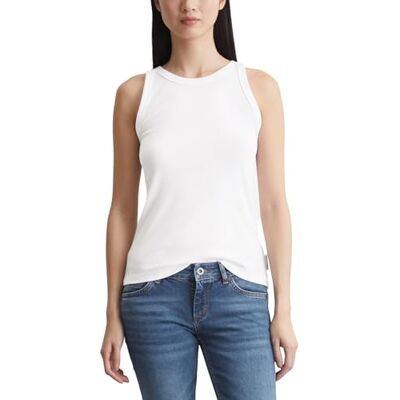 Marc O' Polo Marc OߴPolo Damen Tanktop aus Bio-Baumwolle mit hohem Rundhalsausschnitt, Weiß (White), L Marc O' Polo Marc OߴPolo Damen Tanktop aus Bio-Baumwolle mit hohem Rundhalsausschnitt, Weiß (White), L