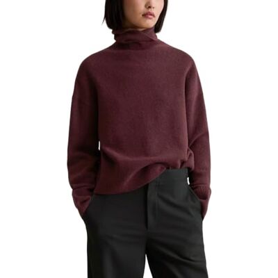Marc O' Polo Marc OߴPolo Denim Damen Pullover mit Rollkragen Regular Fit, Rot (Dark Maroon), XXS Marc O' Polo Marc OߴPolo Denim Damen Pullover mit Rollkragen Regular Fit, Rot (Dark Maroon), XXS
