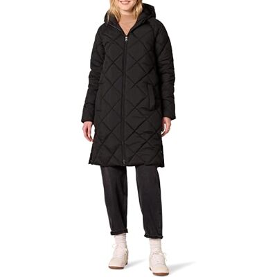 Amazon Schwerer Wintermantel für Damen, gesteppt, Knielang, schwarz, Größe M Amazon Schwerer Wintermantel für Damen, gesteppt, Knielang, schwarz, Größe M
