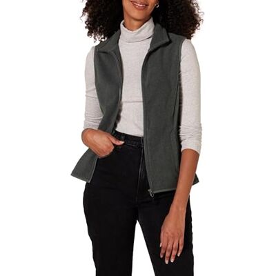 Amazon Damen Ärmellose Polar Soft Fleece-Weste Mit Klassischer Passform (Erhältlich In Übergröße), Dunkelgrau Meliert, XXL Amazon Damen Ärmellose Polar Soft Fleece-Weste Mit Klassischer Passform (Erhältlich In Übergröße), Dunkelgrau Meliert, XXL