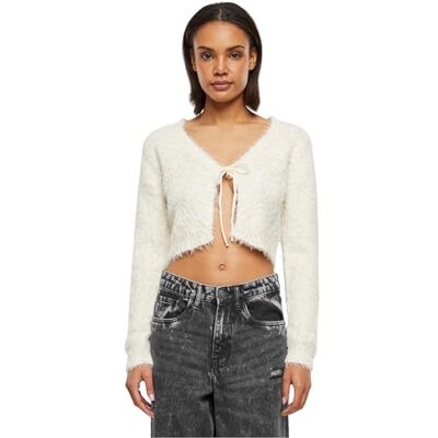 Urban Classics Damen Strickjacke Ladies Tied Cropped Feather Cardigan whitesand M Urban Classics Damen Strickjacke Ladies Tied Cropped Feather Cardigan whitesand M