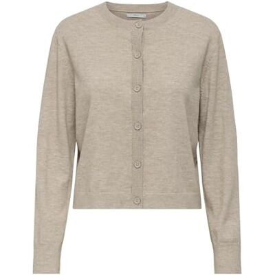 ONLY Damen Onlcamille Basic L/S Cardigan KNT Noos Strickjacke Mit O-Ausschnitt Und Langen Ärmeln, Pumice Stone, S ONLY Damen Onlcamille Basic L/S Cardigan KNT Noos Strickjacke Mit O-Ausschnitt Und Langen Ärmeln, Pumice Stone, S