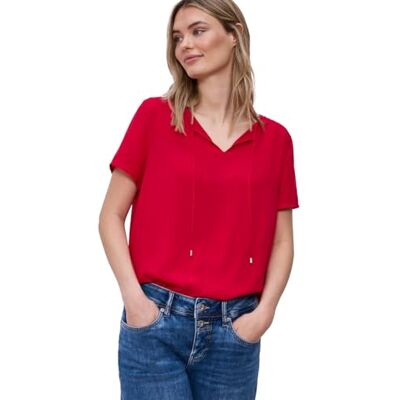 Street One Kurzarm Bluse mit String-Detail Salsa red 36 Street One Kurzarm Bluse mit String-Detail Salsa red 36