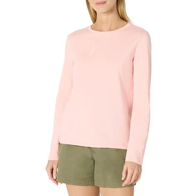 Amazon Damen Langärmliges Regular-Fit-T-Shirt Aus 100% Baumwolle, Rosé, XS Amazon Damen Langärmliges Regular-Fit-T-Shirt Aus 100% Baumwolle, Rosé, XS