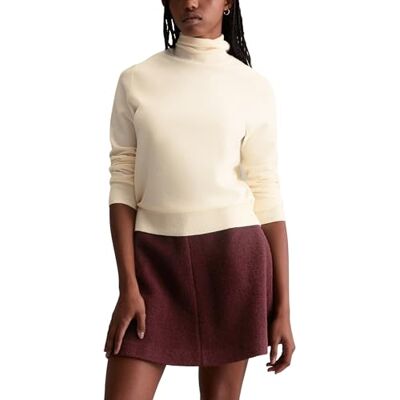 Marc O' Polo Marc OߴPolo Denim Damen Pullover mit Rollkragen Regular Fit, Weiß (White Blush), XXS Marc O' Polo Marc OߴPolo Denim Damen Pullover mit Rollkragen Regular Fit, Weiß (White Blush), XXS