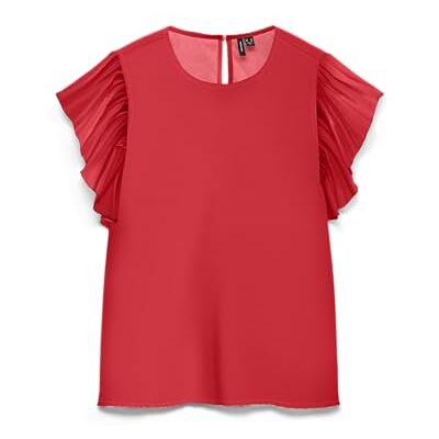 VERO MODA Vmsmilla S/L Frill O-Neck Top WVN VERO MODA Vmsmilla S/L Frill O-Neck Top WVN