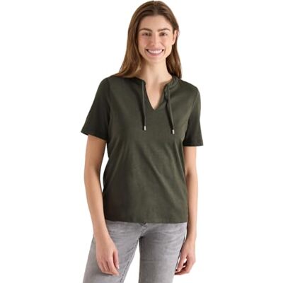 Cecil Kurzarm Shirt mit Split Neck Khaki M Cecil Kurzarm Shirt mit Split Neck Khaki M