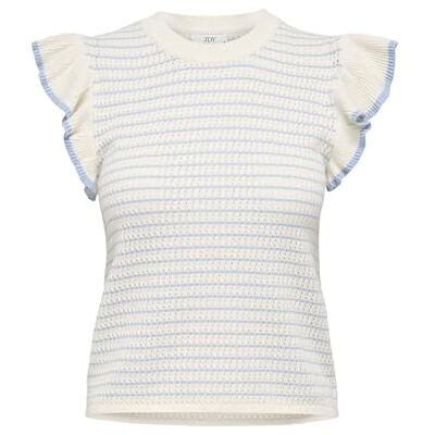 JDY Damen carice S/L Frill Pullover KNT Noos, Cloud Dancer, XL JDY Damen carice S/L Frill Pullover KNT Noos, Cloud Dancer, XL