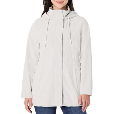 Amazon Damen Leichte Wasserdichte Regenjacke mit Kapuze, Gebrochenes Weiß, M Amazon Damen Leichte Wasserdichte Regenjacke mit Kapuze, Gebrochenes Weiß, M