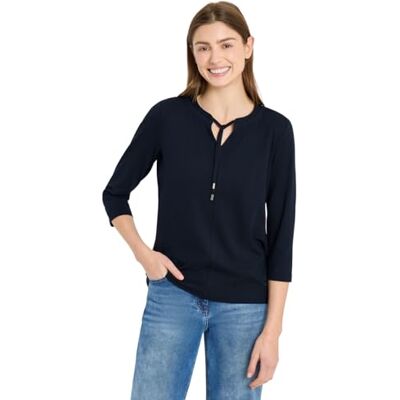 Cecil 3/4-Arm Shirt mit Split Neck universal Blue S Cecil 3/4-Arm Shirt mit Split Neck universal Blue S