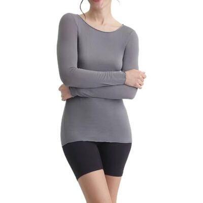 DIM Damen Kaschmir-T-Shirt mit Langen Ärmeln U-Boot-Kragen x1 Warmes und superweiches Oberteil Ideal für den Winter Eleganter Look DIM Damen Kaschmir-T-Shirt mit Langen Ärmeln U-Boot-Kragen x1 Warmes und superweiches Oberteil Ideal für den Winter Eleganter Look