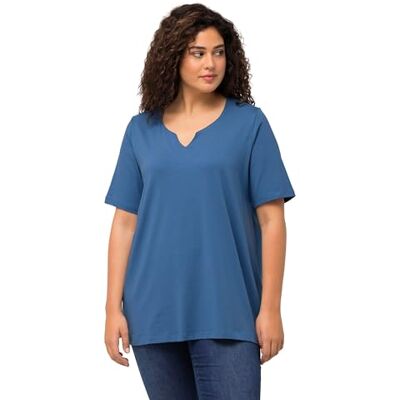 Ulla Popken Damen Shirt denimblau 62+ Ulla Popken Damen Shirt denimblau 62+