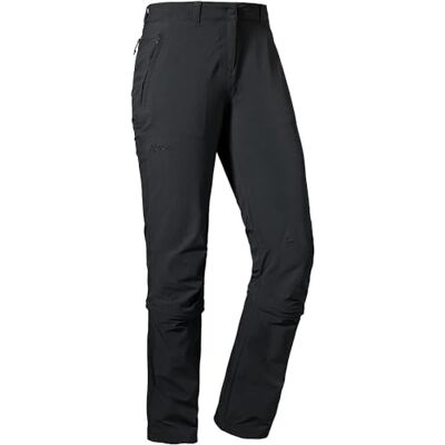 Schöffel Damen Pants Engadin1 Zip Off, elastische Damen Hose mit Zip-Off Funktion, kühlende und schnell trocknende Outdoor Hose für Frauen, Black, 42 Schöffel Damen Pants Engadin1 Zip Off, elastische Damen Hose mit Zip-Off Funktion, kühlende und schnell trocknende Outdoor Hose für Frauen, Black, 42