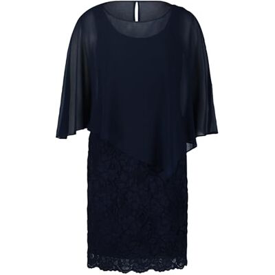 Vera Mont Damen Cocktailkleid mit Spitze, Blau, 42 Vera Mont Damen Cocktailkleid mit Spitze, Blau, 42