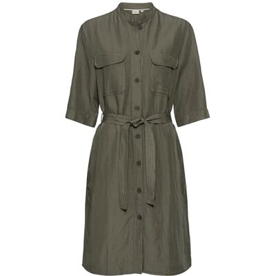 camel active Damen Halbarm Kleid mit Stehkragen Dunkeloliv, Womenswear-M camel active Damen Halbarm Kleid mit Stehkragen Dunkeloliv, Womenswear-M