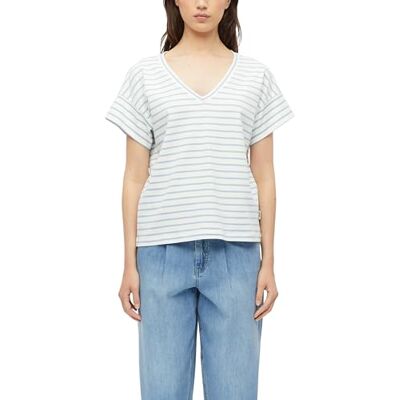 S. Oliver Damen T-Shirt – Relaxed Fit, Interlockjersey, gestreift, V-Ausschnitt S. Oliver Damen T-Shirt – Relaxed Fit, Interlockjersey, gestreift, V-Ausschnitt