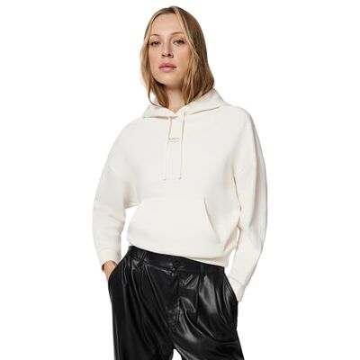Armani Exchange Women's Cross Gender, Cuffed Sleeve small Front Logo Relaxed fit, Sweatshirt, White, XS Armani Exchange Women's Cross Gender, Cuffed Sleeve small Front Logo Relaxed fit, Sweatshirt, White, XS