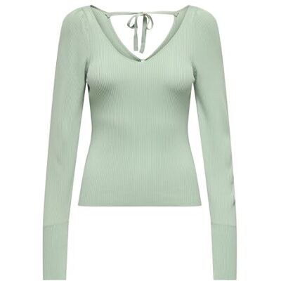 ONLY Damen ONLLEELO LS V-Neck KNT Pullover, Aqua Gray, L ONLY Damen ONLLEELO LS V-Neck KNT Pullover, Aqua Gray, L