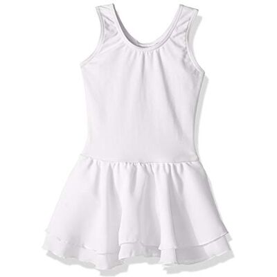 Capezio Mädchen Classic Double Layer Skirt Tank Dress Kleid, Weiß, Klein Capezio Mädchen Classic Double Layer Skirt Tank Dress Kleid, Weiß, Klein
