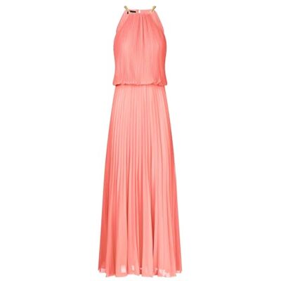 Apart Damen Plissee-Maxikleid, Neckholder-Abendkleid, Elegantes Hochzeitsgastkleid, Silberne Kettenträger, Chiffonkleid, ärmelloses Partyoutfit, fließendes langes Kleid Apart Damen Plissee-Maxikleid, Neckholder-Abendkleid, Elegantes Hochzeitsgastkleid, Silberne Kettenträger, Chiffonkleid, ärmelloses Partyoutfit, fließendes langes Kleid