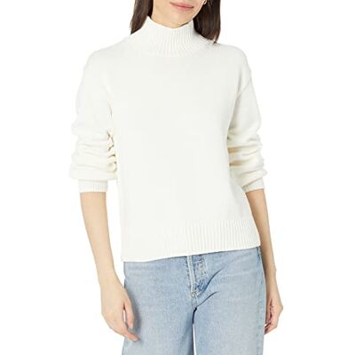 Amazon Damen Pullover aus Baumwolle mit Trichterausschnitt (erhältlich in Übergröße), Eggshell-Weiß, Größe M Amazon Damen Pullover aus Baumwolle mit Trichterausschnitt (erhältlich in Übergröße), Eggshell-Weiß, Größe M