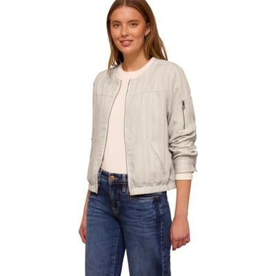 Street One Studio Blouson mit Zipper und Streifen soft beige 44 Street One Studio Blouson mit Zipper und Streifen soft beige 44