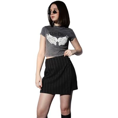 ONLY Damen ONLGLOSS-Marley Life HW HB ST Skirt TLR Rock, Dark Grey Melange/Stripes:Tannin, 38 ONLY Damen ONLGLOSS-Marley Life HW HB ST Skirt TLR Rock, Dark Grey Melange/Stripes:Tannin, 38