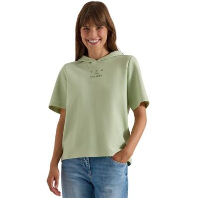 Cecil Kurzarm Shirt mit Kapuze und Wording raw Matcha Lime L Cecil Kurzarm Shirt mit Kapuze und Wording raw Matcha Lime L
